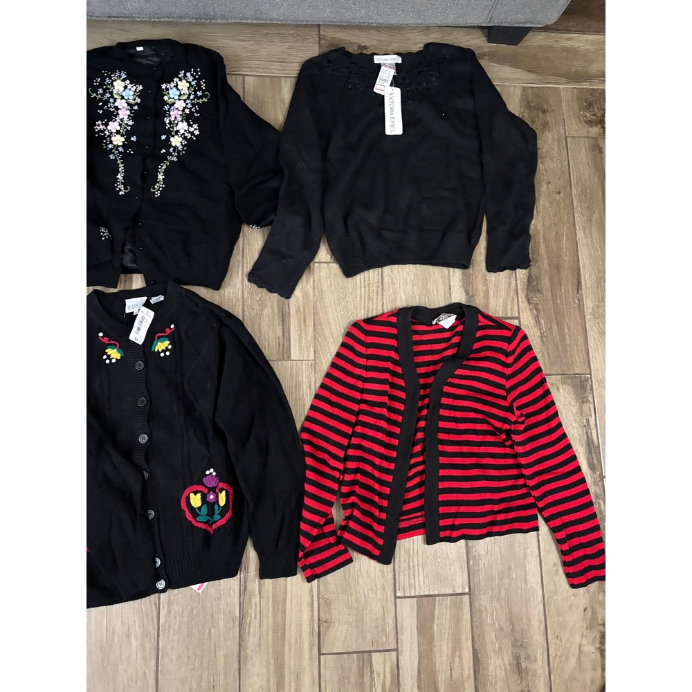 Vintage Women Sweater Lot 8 Cardigans Leslie Fay Victoria Jones Radcliffe NWT - Picture 2 of 12